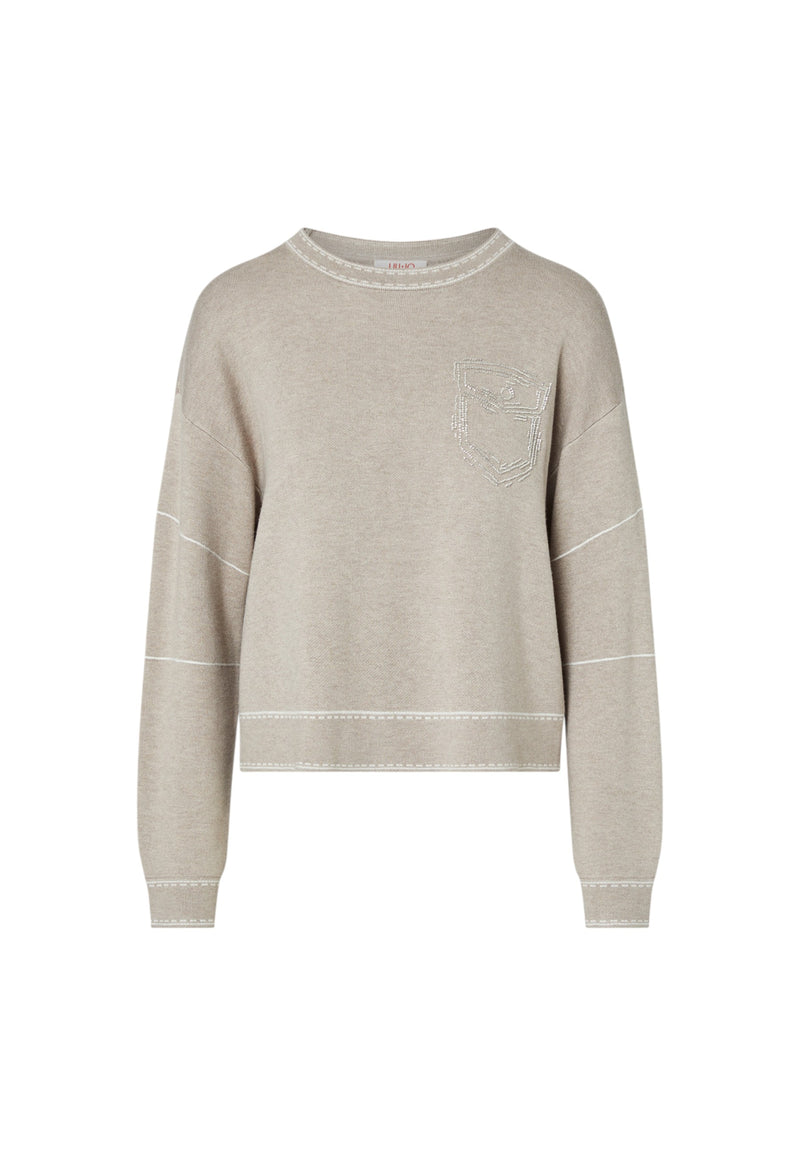 Maglia con impunture Donna Liu Jo Bianco