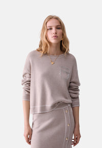Maglia con impunture Donna Liu Jo Bianco