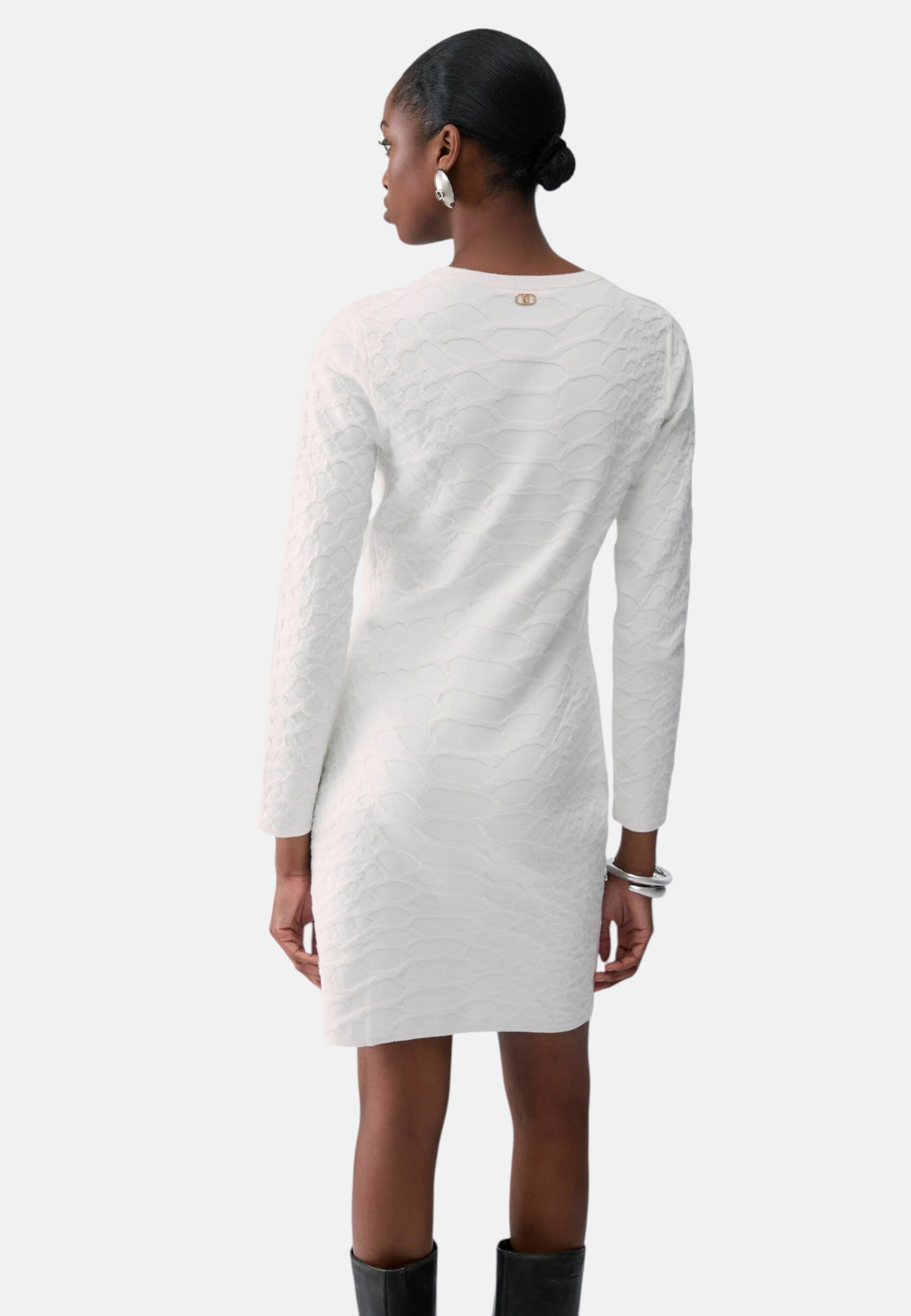 Abito corto in maglia jacquard da Donna Liu Jo Bianco
