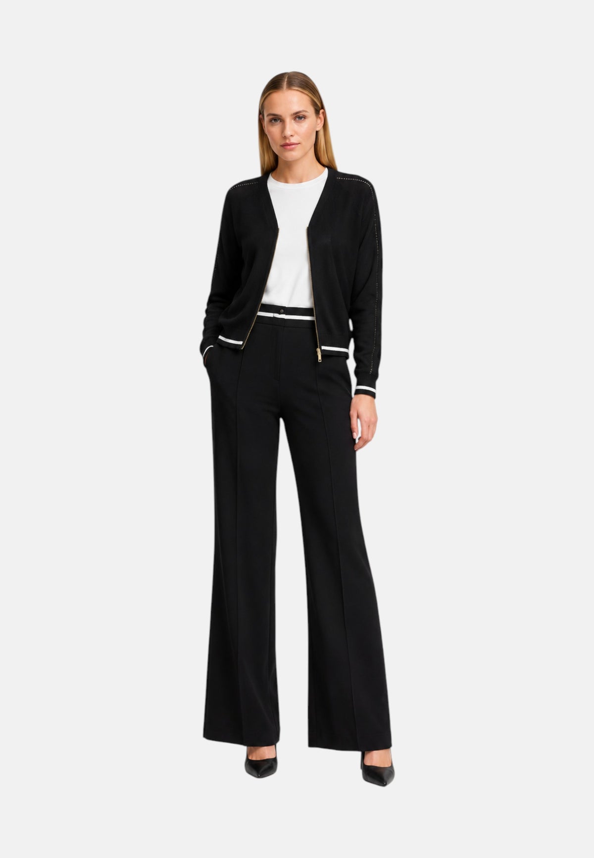 Pantaloni in maglia Donna Liu Jo Nero/bianco