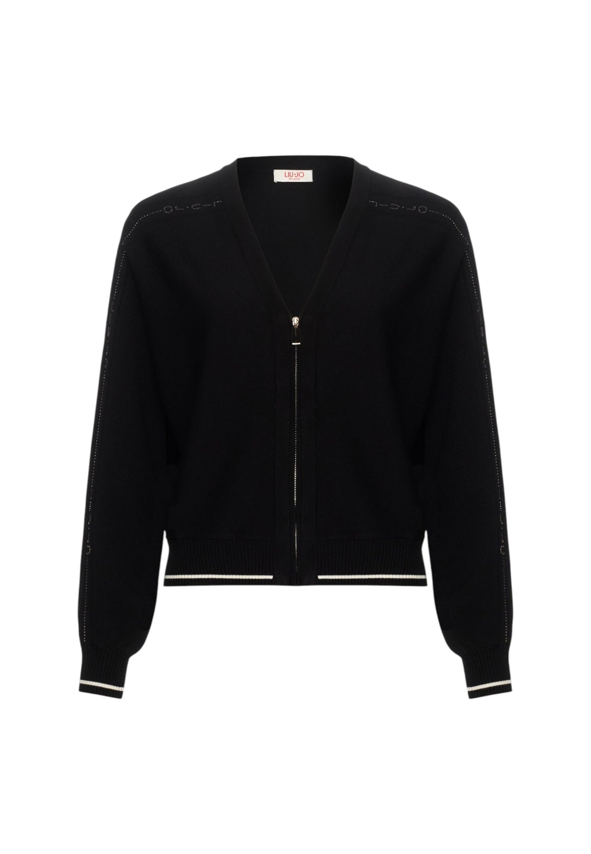 Felpa con bordi a contrasto Donna Liu Jo Nero/bianco