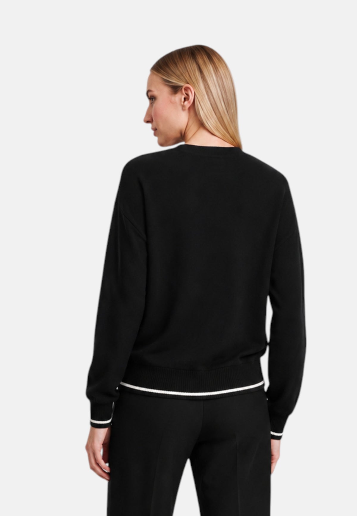 Felpa con bordi a contrasto Donna Liu Jo Nero/bianco