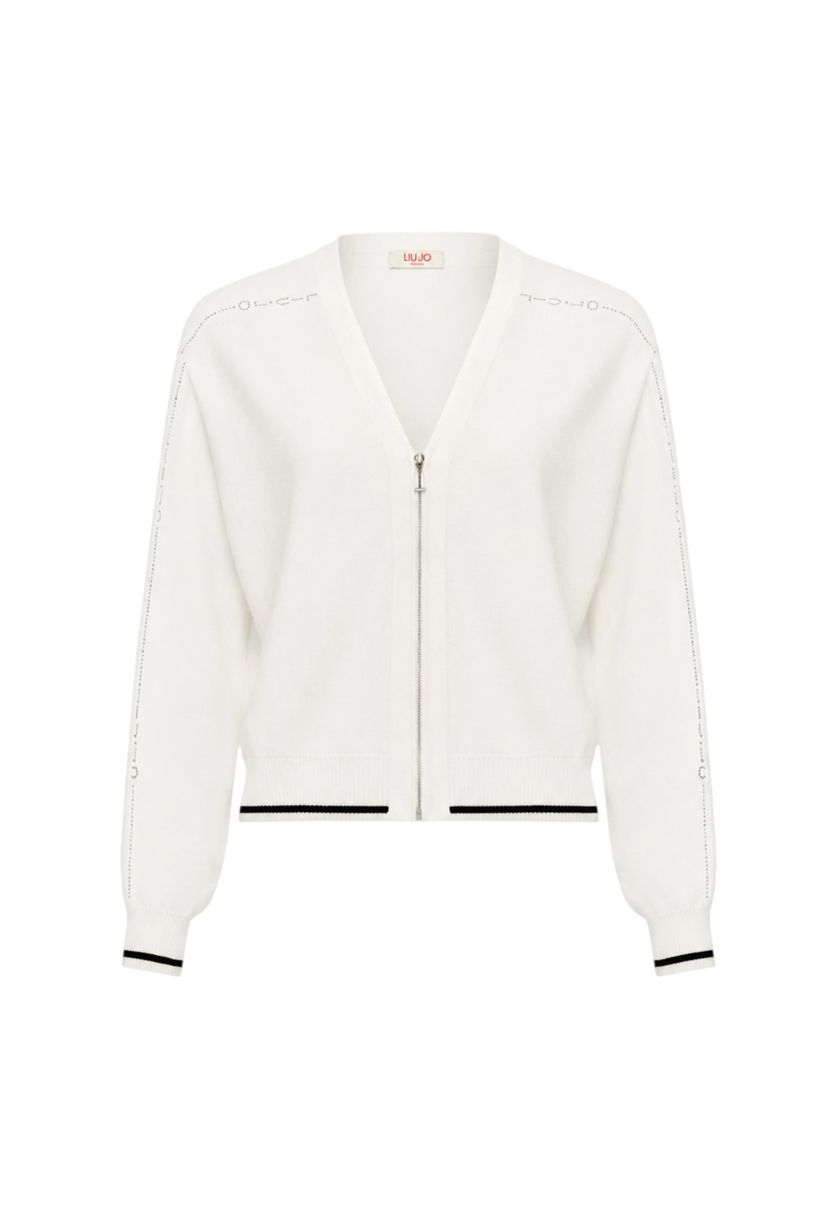 Felpa con bordi a contrasto Donna Liu Jo Bianco/nero