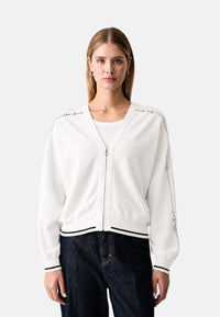 Felpa con bordi a contrasto Donna Liu Jo Bianco/nero