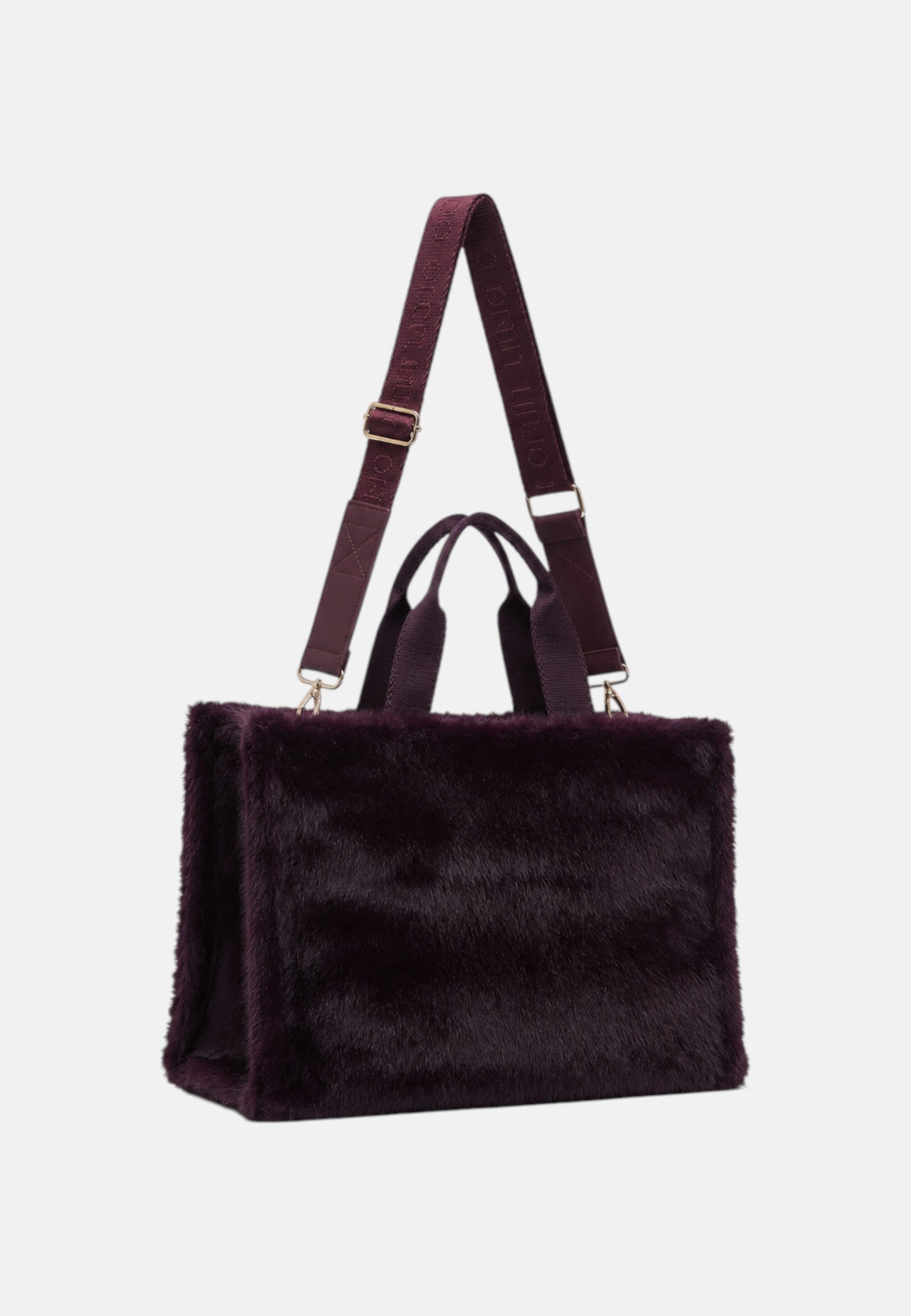 Borsa tote grande in teddy Donna Liu Jo Rosso Mel Scuro