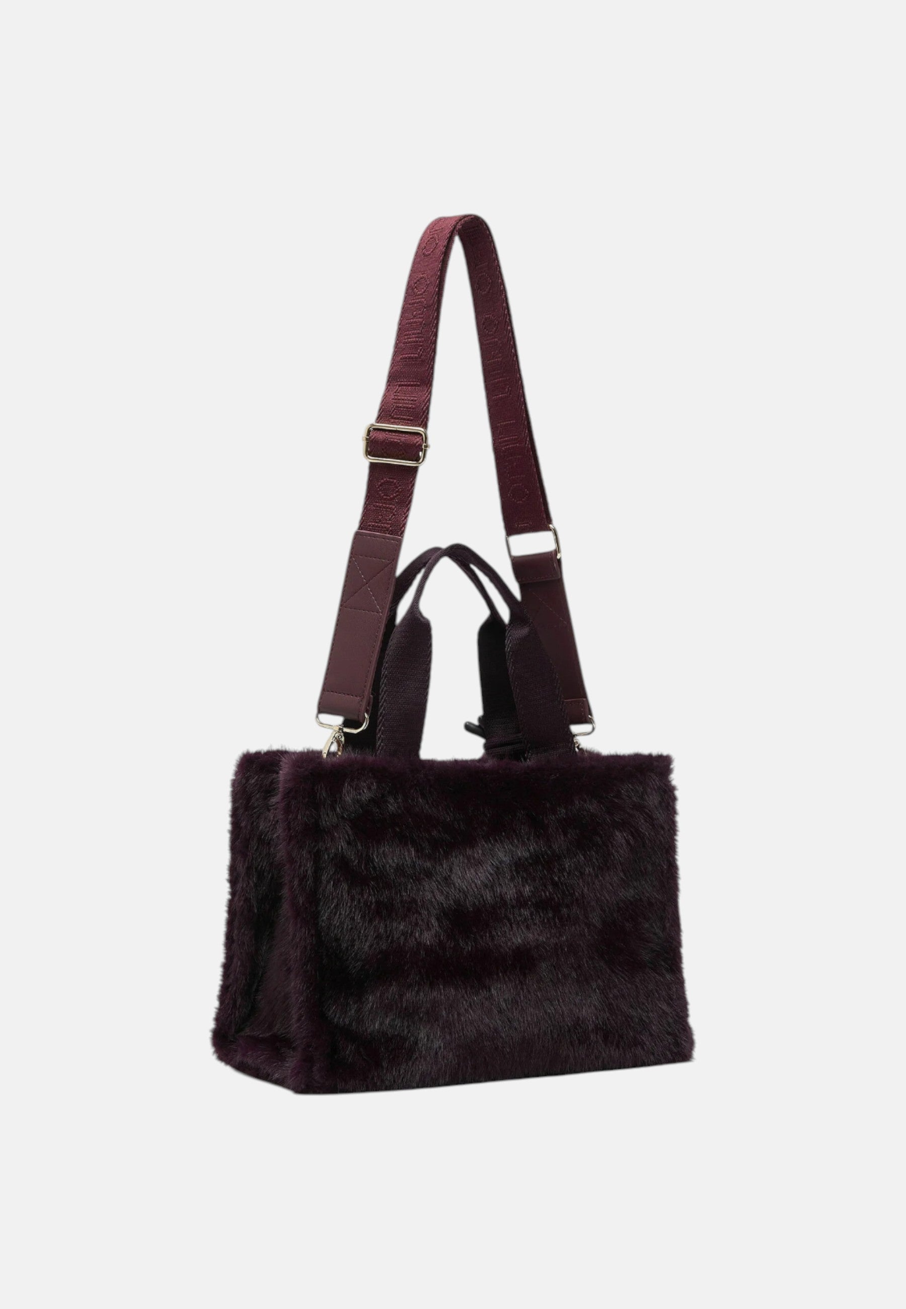 Borsa tote piccola in teddy Donna Liu Jo Rosso Mel Scuro