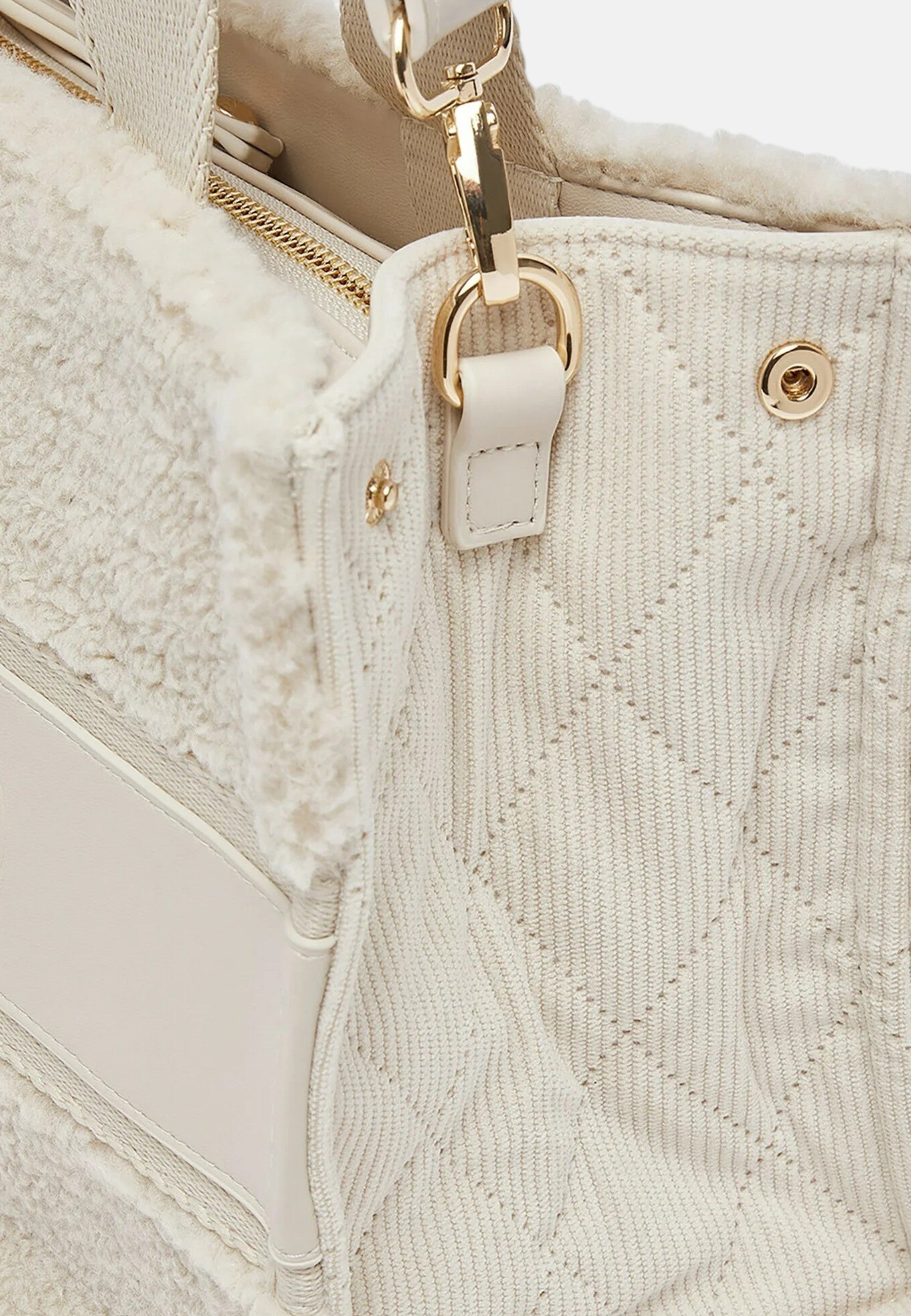 Borsa tote piccola in teddy da Donna Liu Jo Bianco