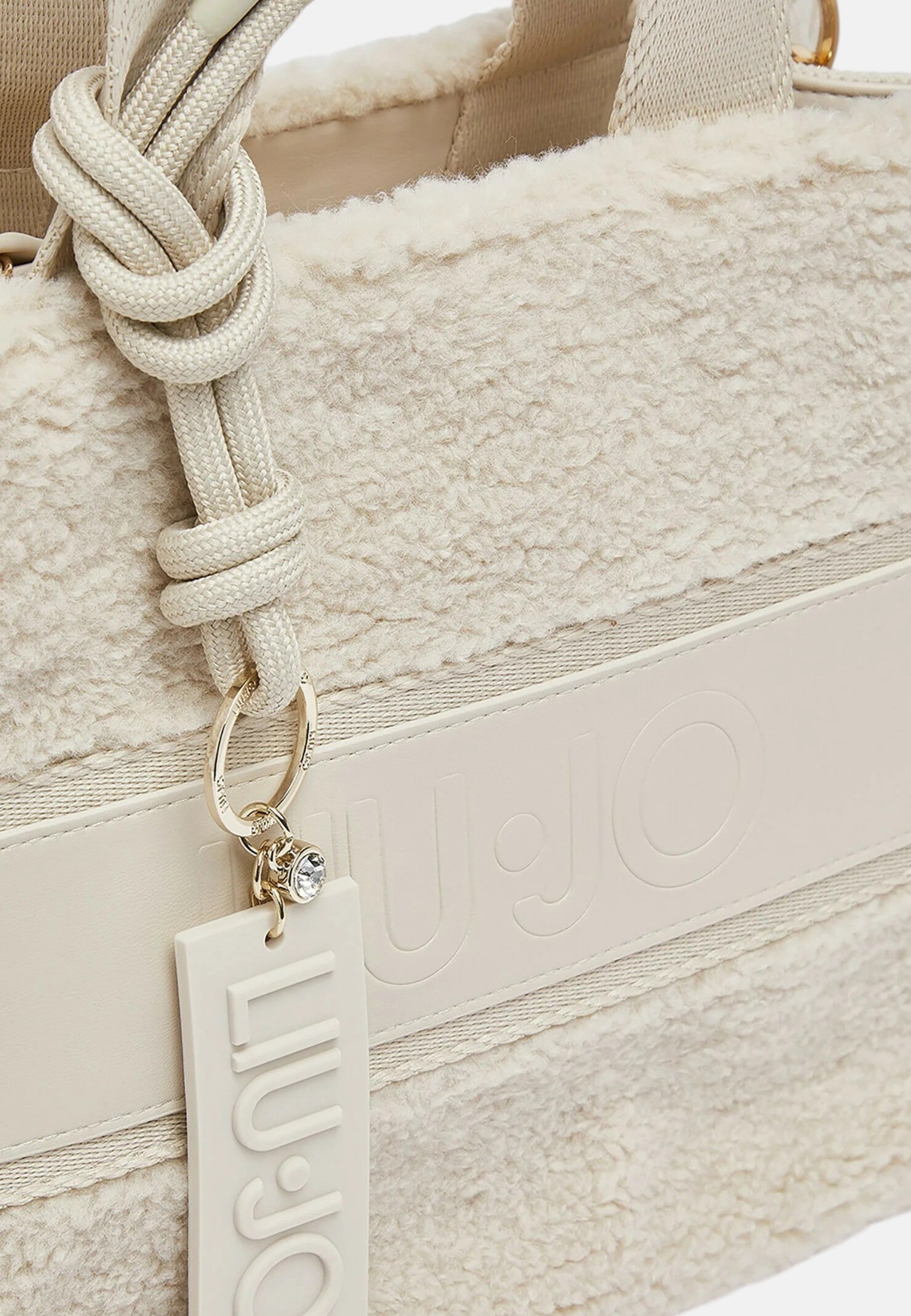 Borsa tote piccola in teddy da Donna Liu Jo Bianco