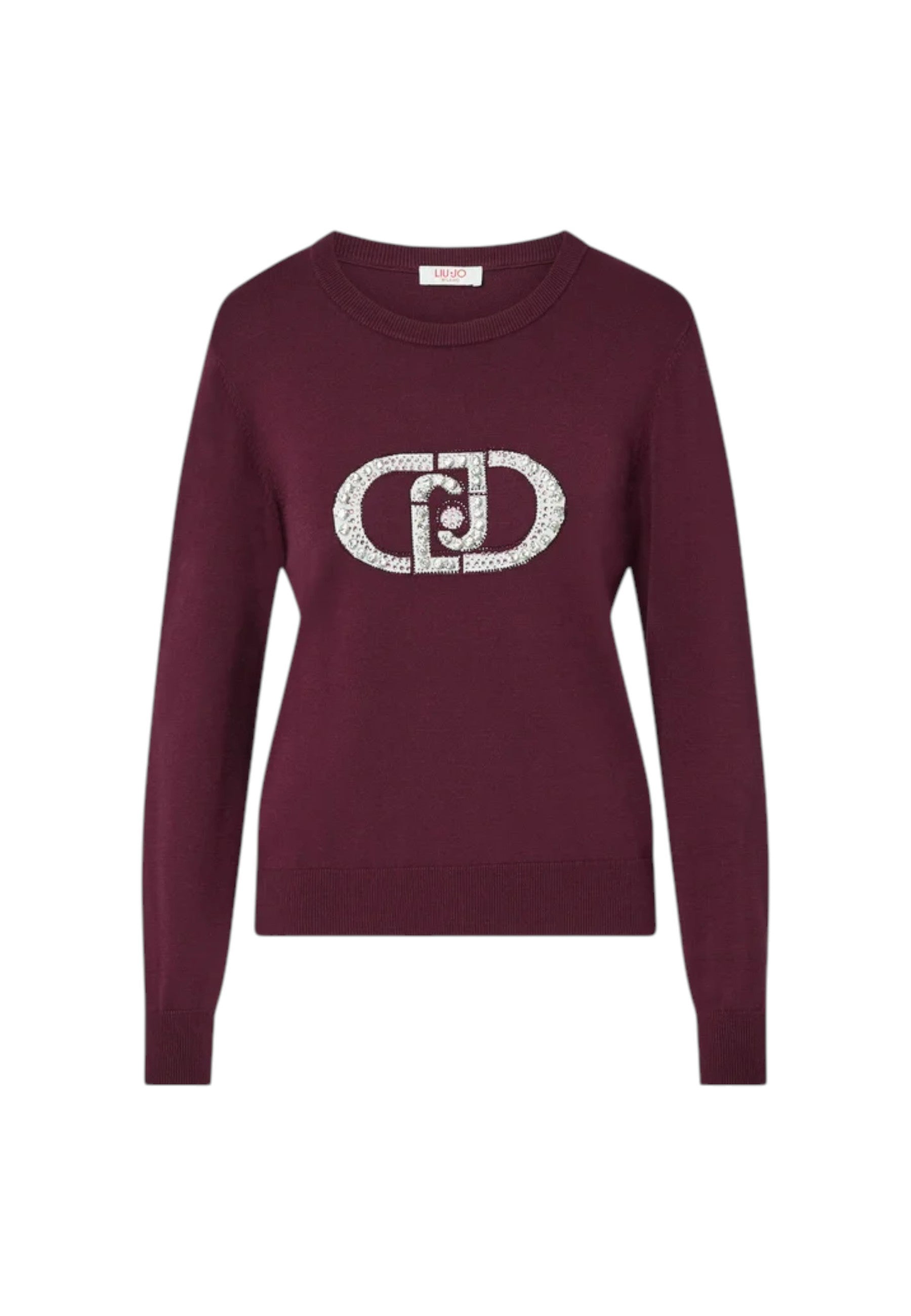 Maglione con logo monogram Liu Jo Rosso/viola