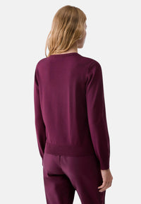 Maglione con logo monogram Liu Jo Rosso/viola