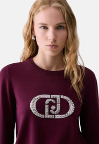 Maglione con logo monogram Liu Jo Rosso/viola