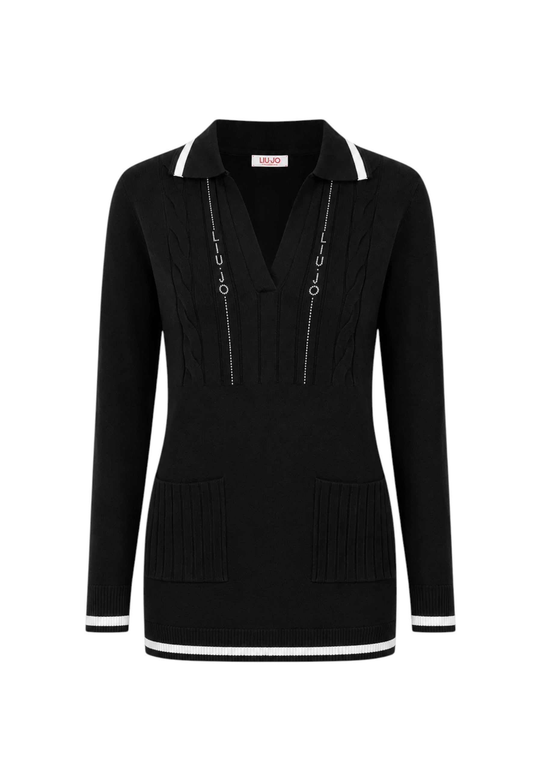 Abito corto in maglia Liu Jo Nero/bianco