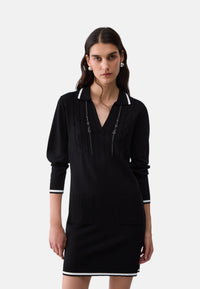 Abito corto in maglia Liu Jo Nero/bianco