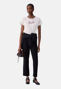 T-shirt in jersey con logo Liu Jo da Donna Bianco