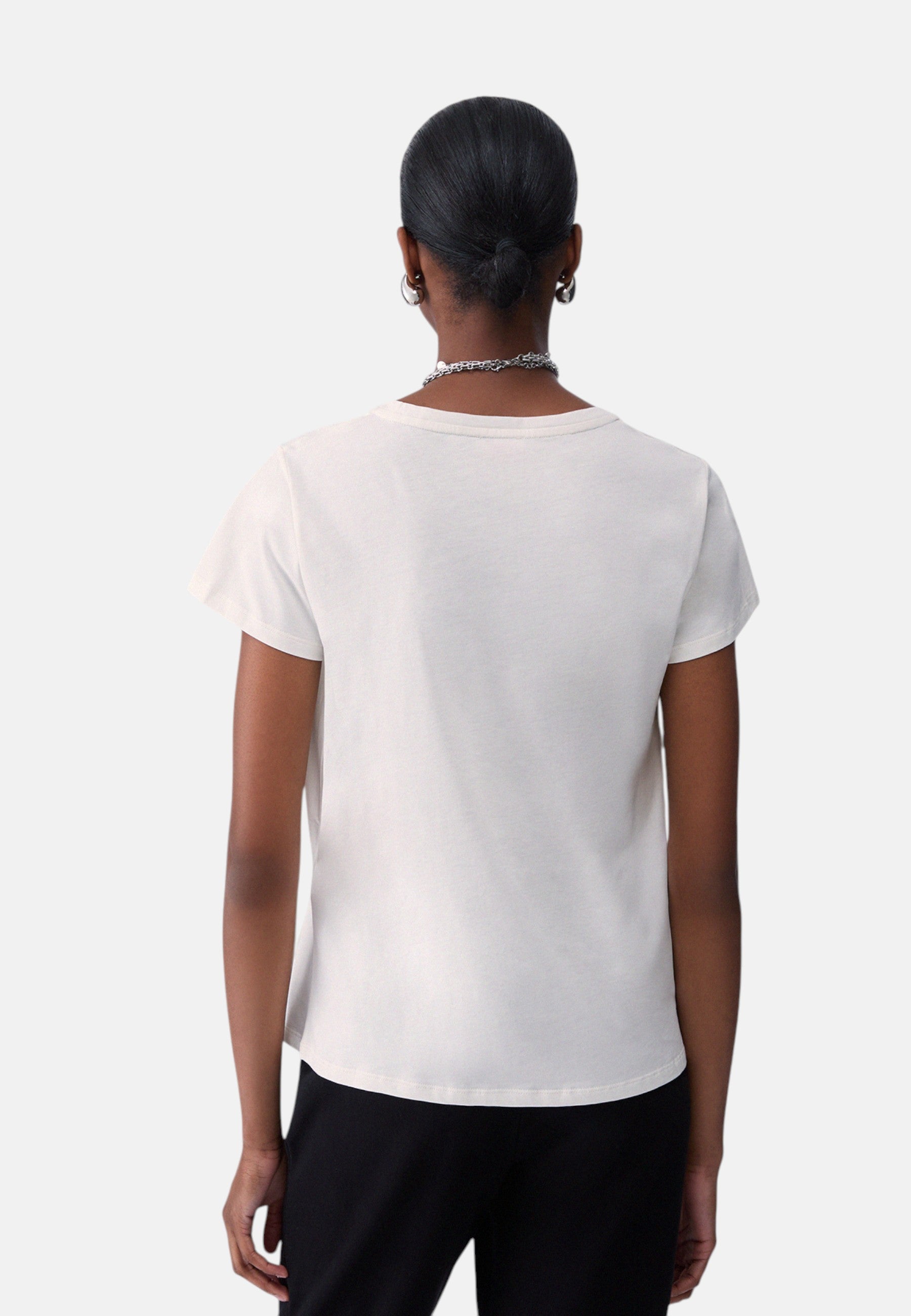 T-shirt in jersey con logo Liu Jo da Donna Bianco