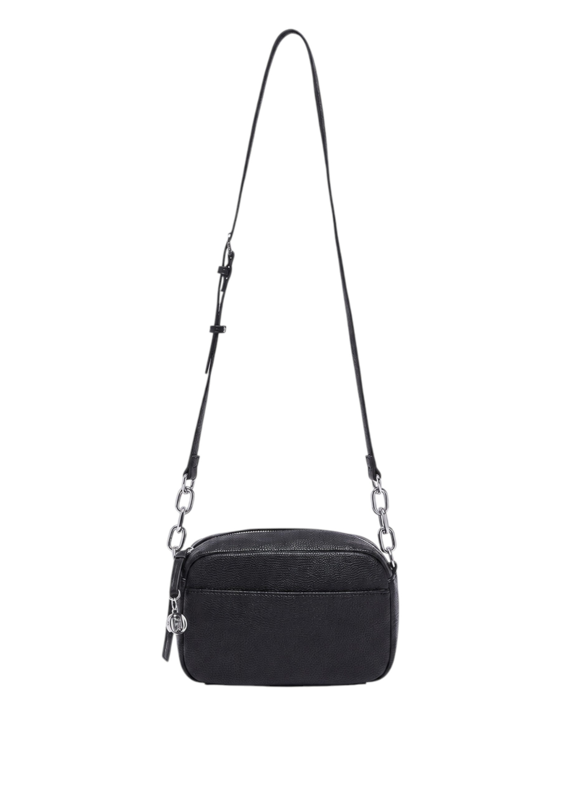 Borsa a tracolla media da donna Liu Jo Nero/argento