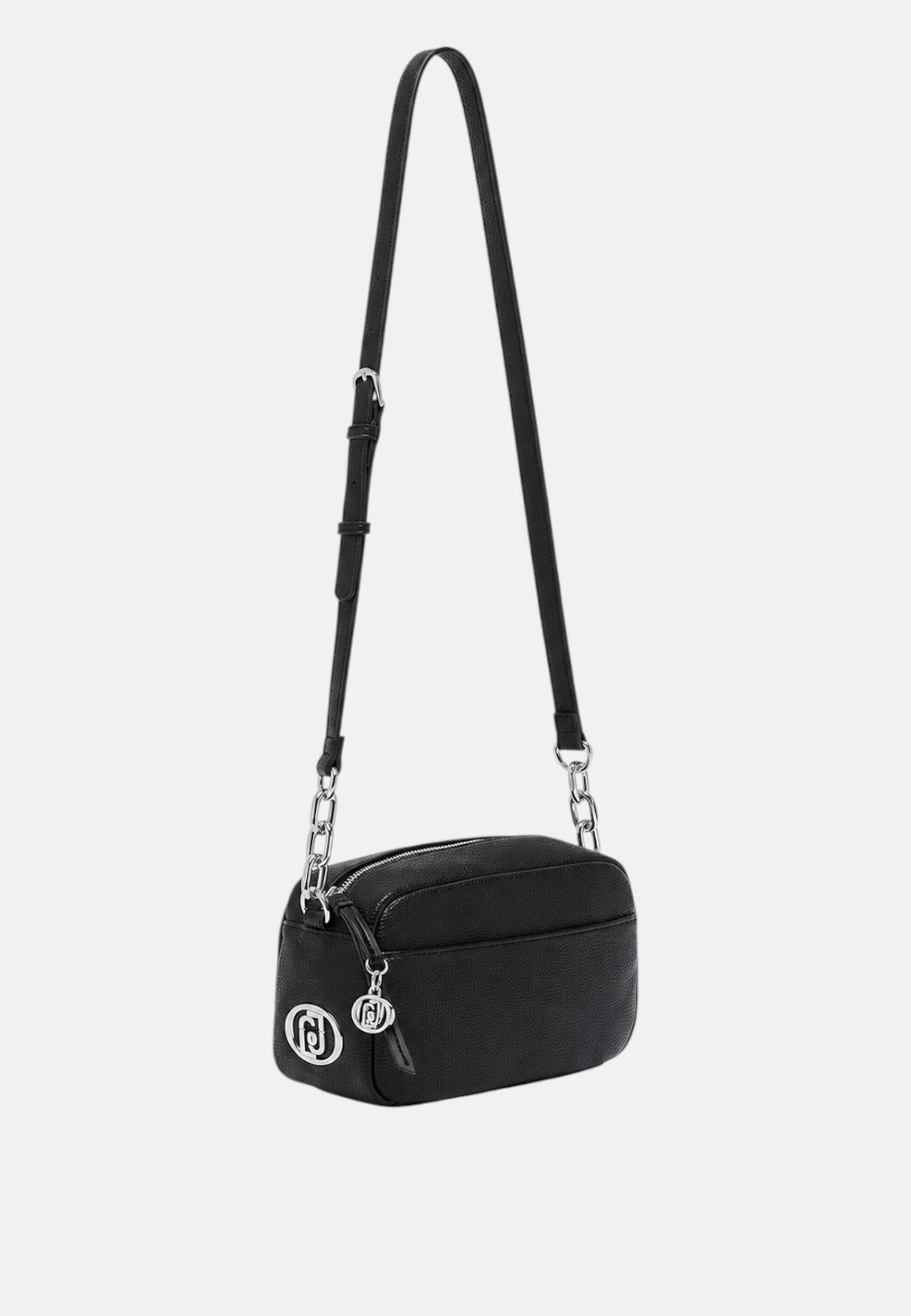 Borsa a tracolla media da donna Liu Jo Nero/argento