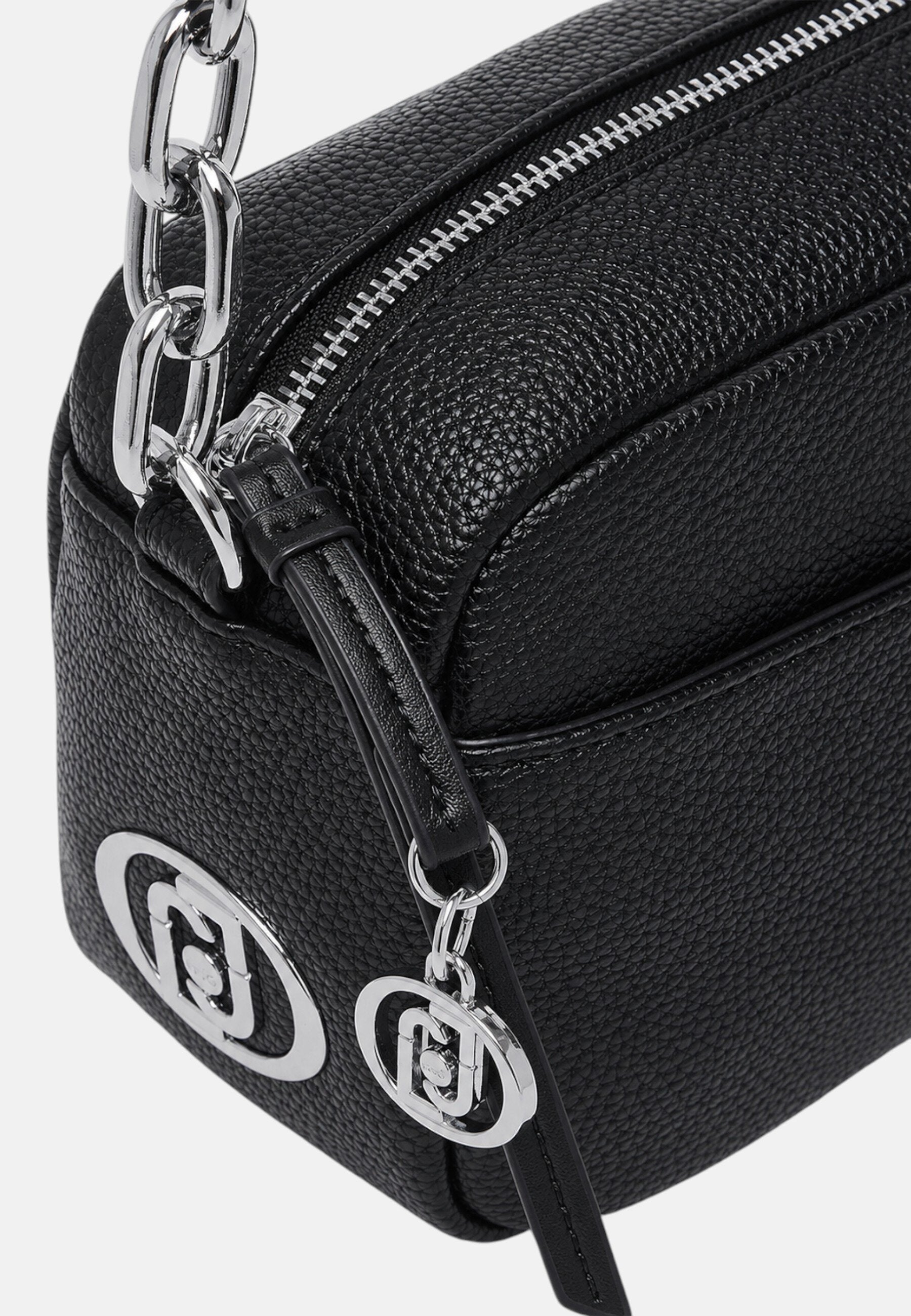 Borsa a tracolla media da donna Liu Jo Nero/argento