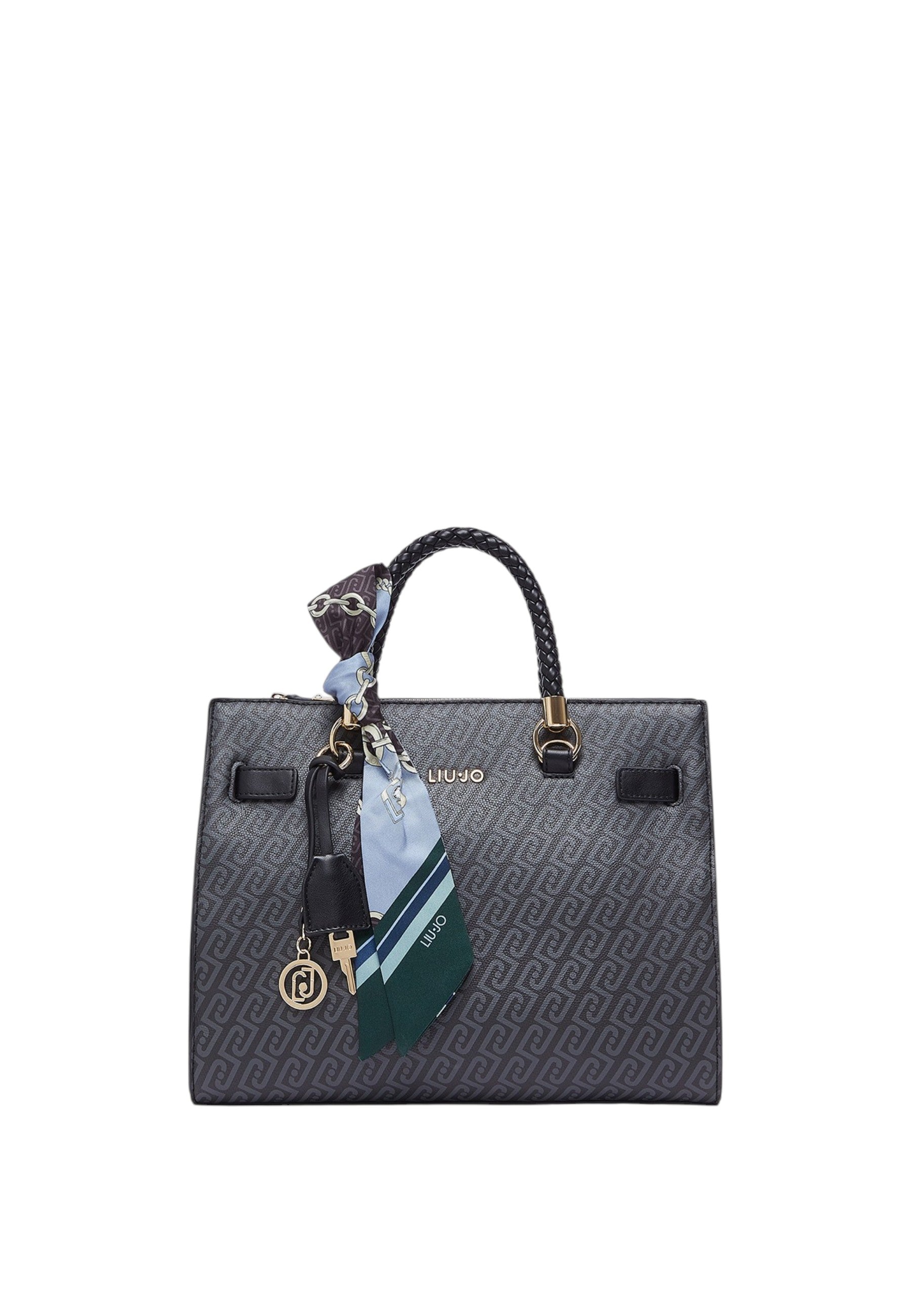 Borsa satchel media con foulard Donna Liu Jo Nero