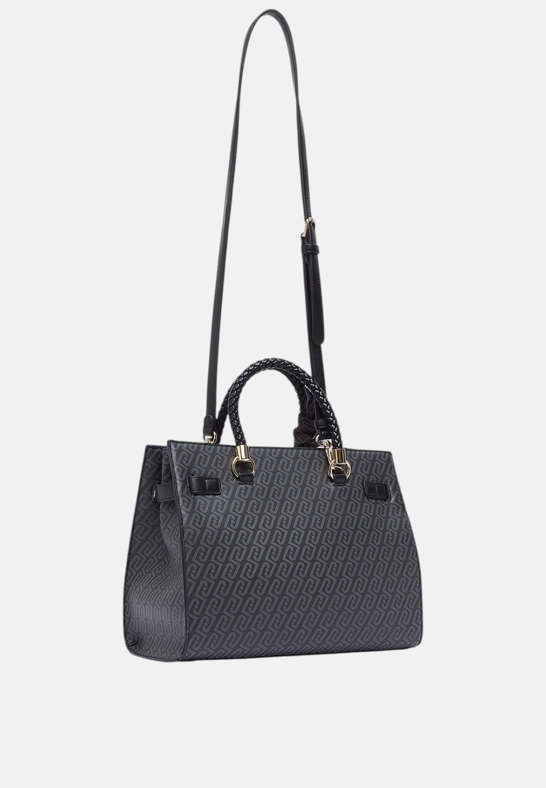 Borsa satchel media con foulard Donna Liu Jo Nero