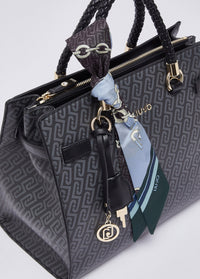 Borsa satchel media con foulard Donna Liu Jo Nero