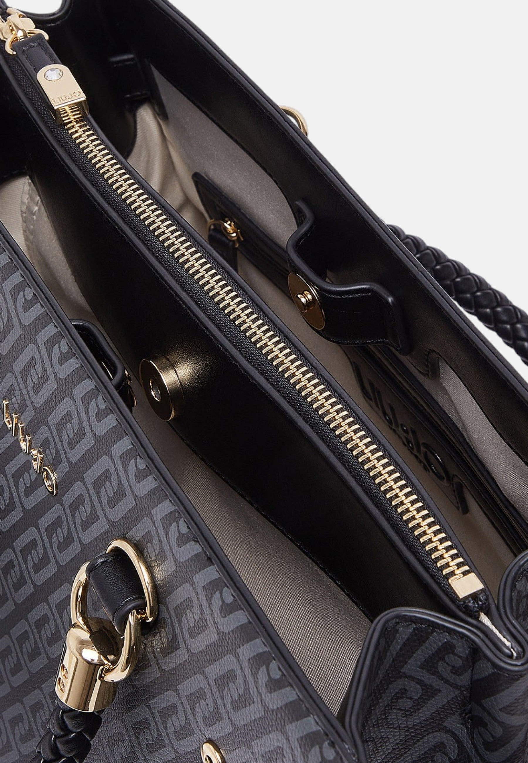 Borsa satchel media con foulard Donna Liu Jo Nero
