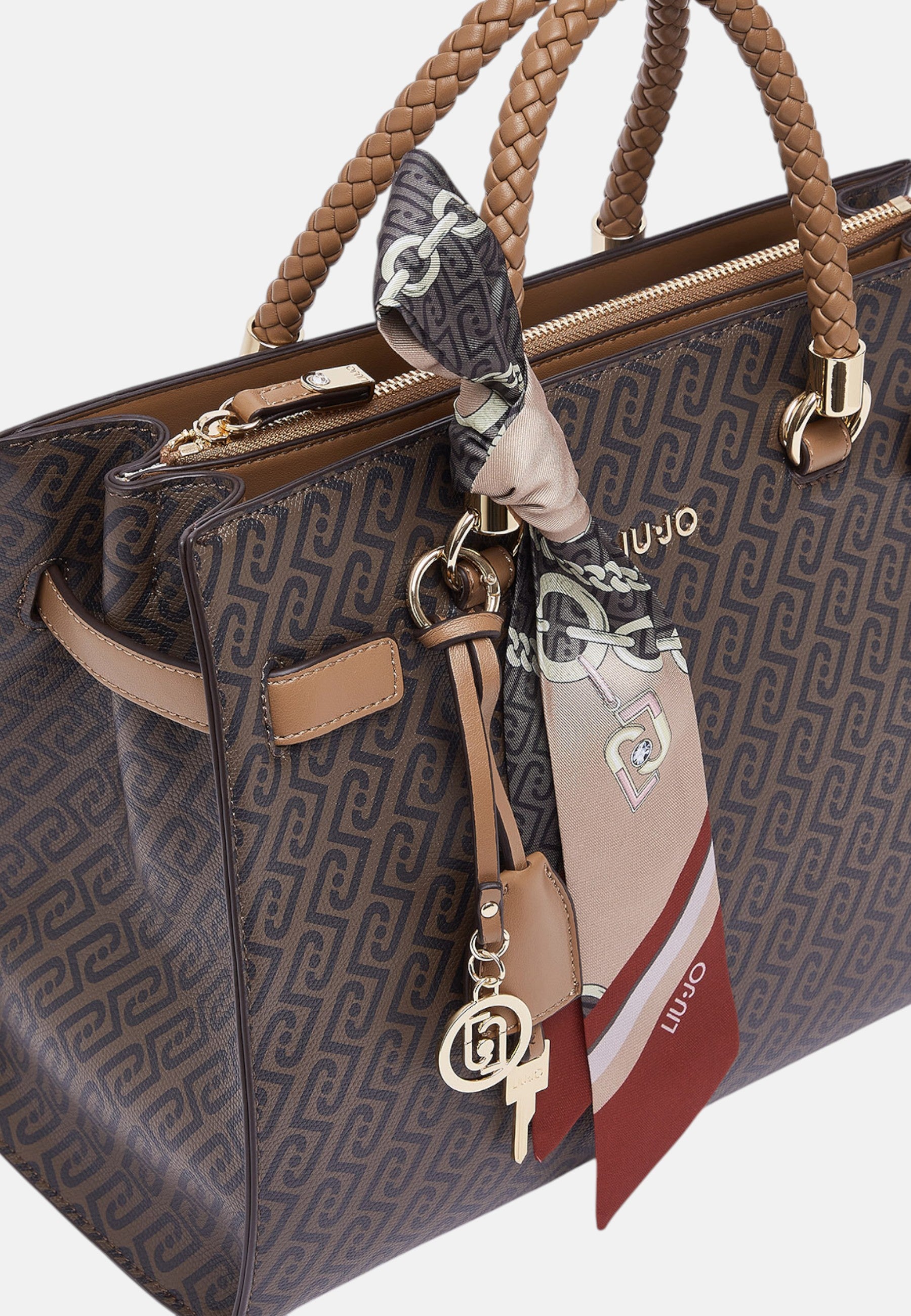 Borsa satchel media con foulard Donna Liu Jo Suede