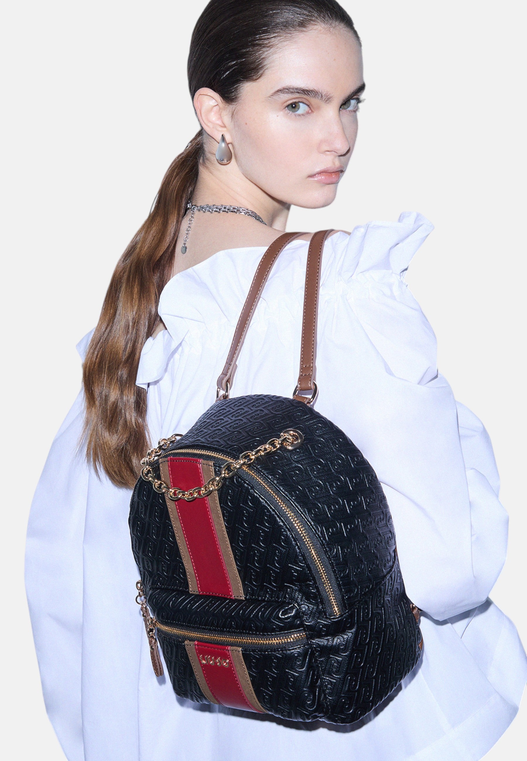 Zaino con logo monogram Donna Liu Jo Marrone