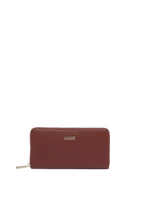 Portafoglio grande con zip Rosso