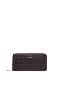 Portafoglio grande monogram debossed Donna Liu Jo Marrone