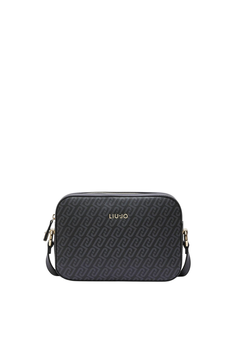 Borsa a tracolla media monogram Donna Liu Jo Nero