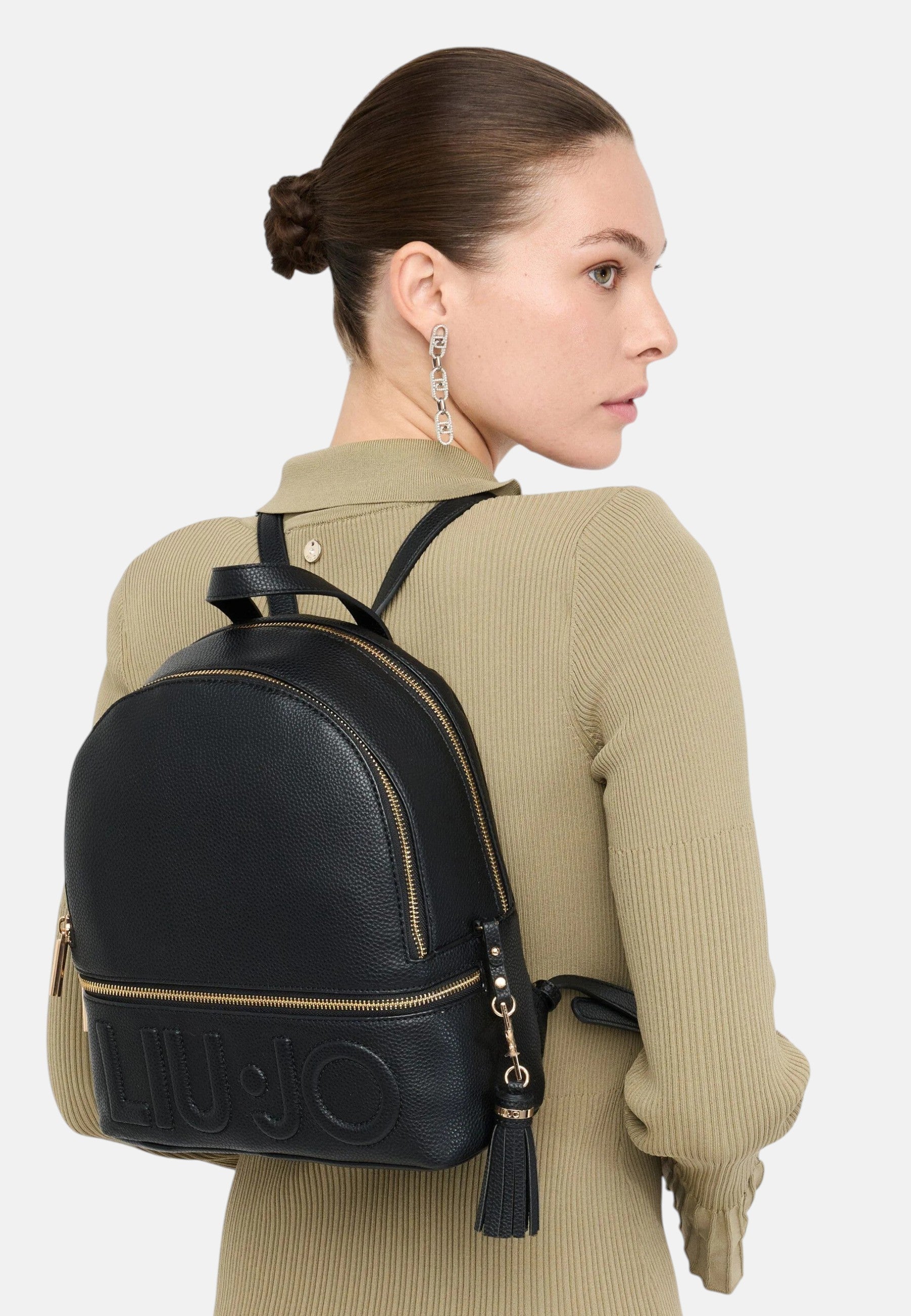 zaino con logo in rilievo Donna Liu Jo Nero