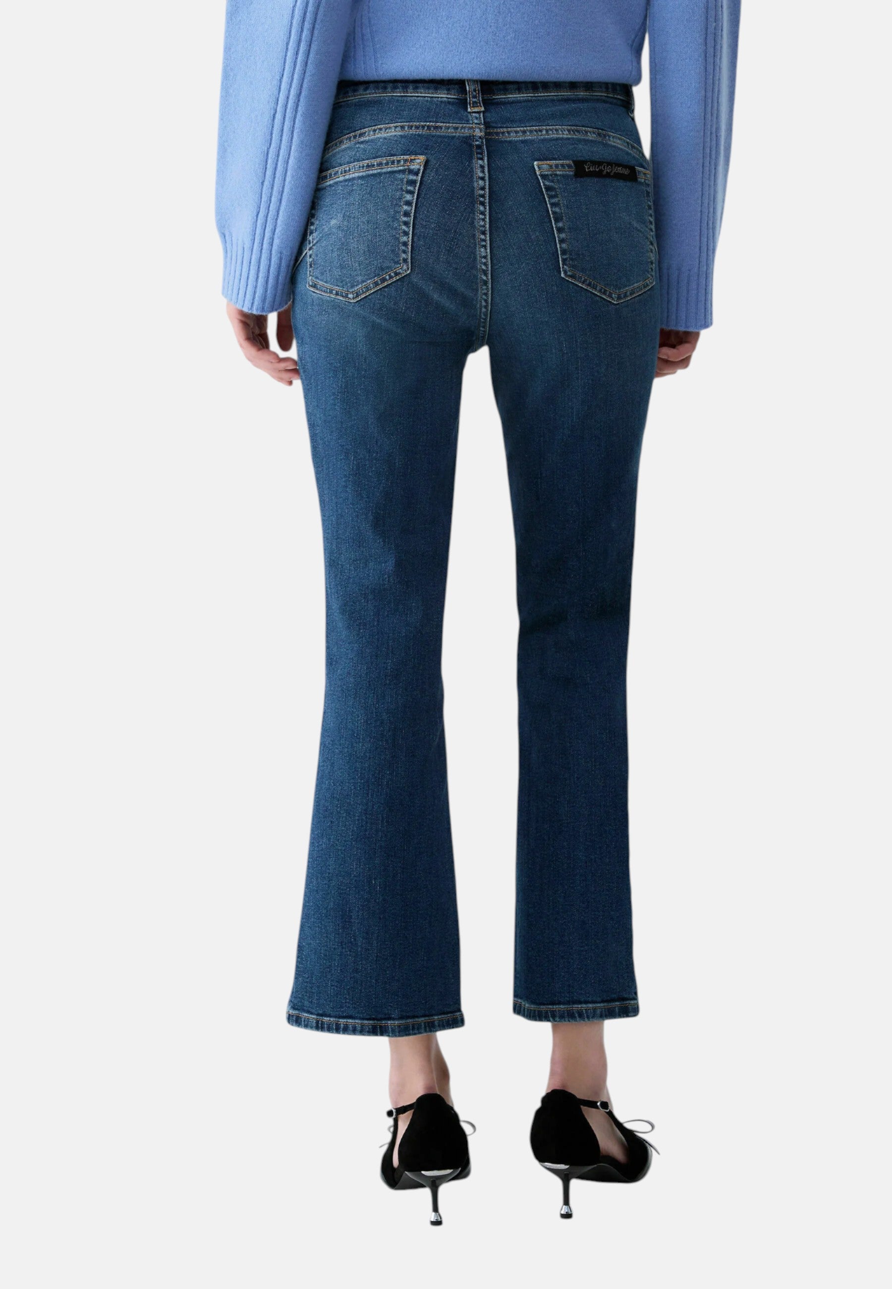 Jeans da donna bootcut con strass Liu Jo Blue Denim