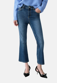 Jeans da donna bootcut con strass Liu Jo Blue Denim