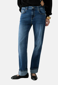 Jeans da donna bootcut con strass Liu Jo Blue Denim