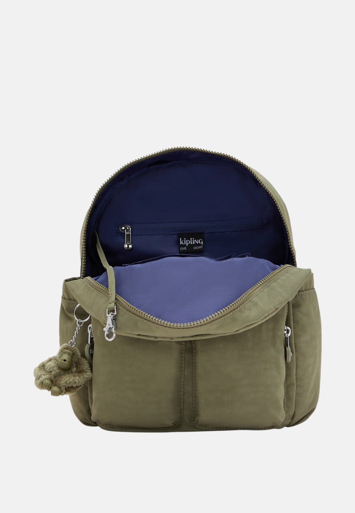 Zaino da donna in Tessuto Riciclato City Pocket Kipling Almost Sage