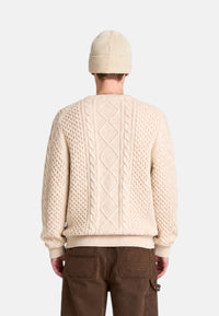 Maglione a Trecce da Uomo in Cotone Timberland Lght Oatml