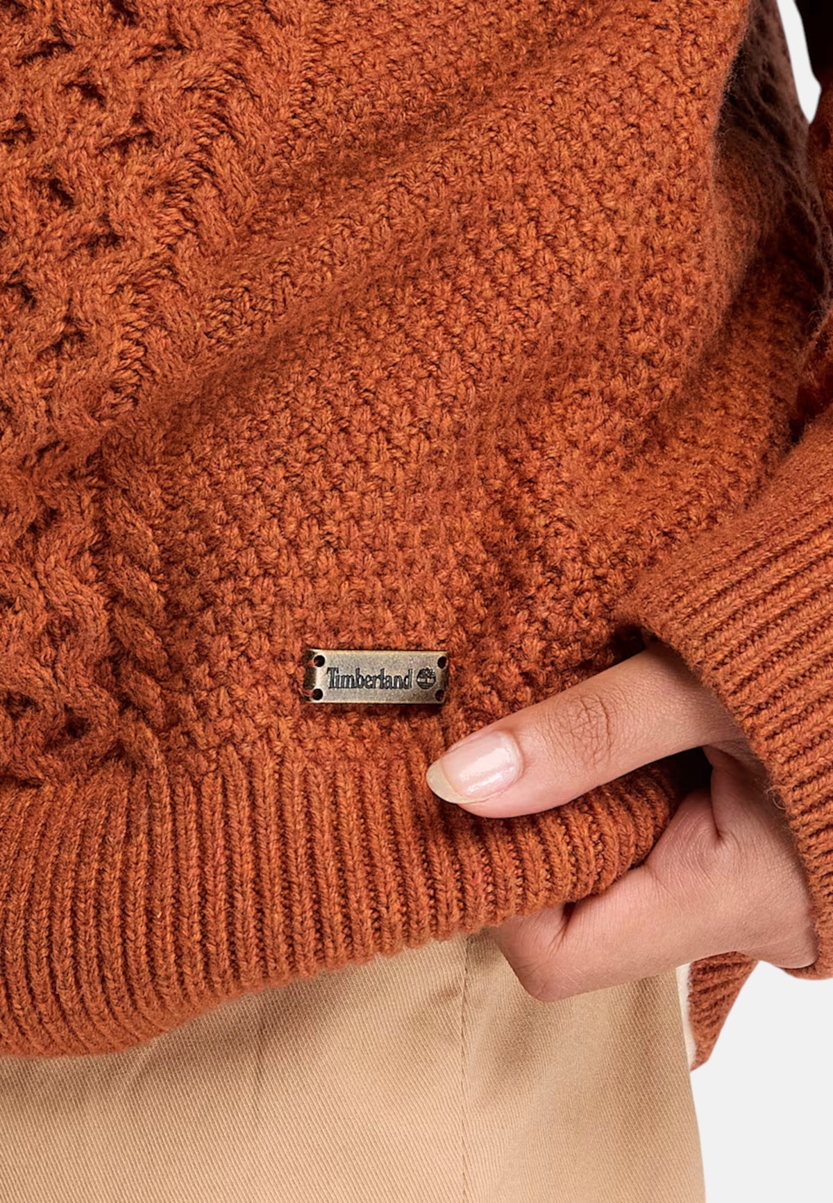 Maglione a Trecce da Uomo in Cotone Timberland Brownout