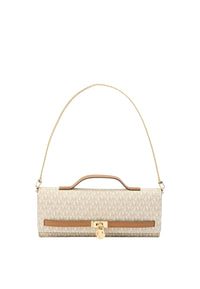 Clutch Donna con stampa logo Michael Kors Vanilla/acrn