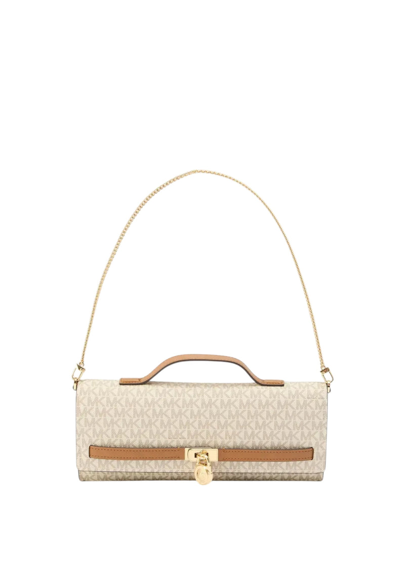 Clutch Donna con stampa logo Michael Kors Vanilla/acrn