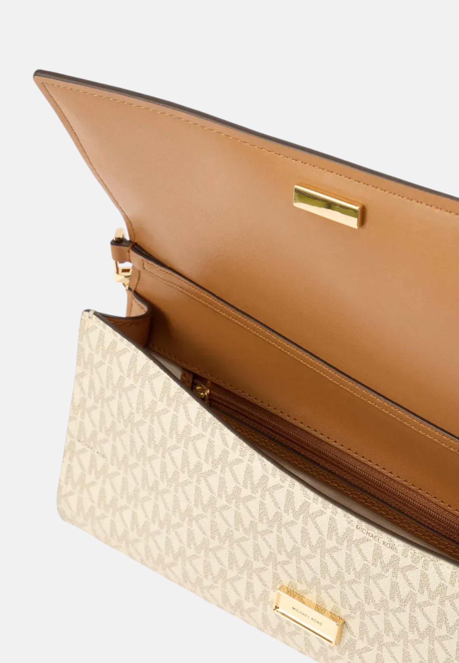 Clutch Donna con stampa logo Michael Kors Vanilla/acrn