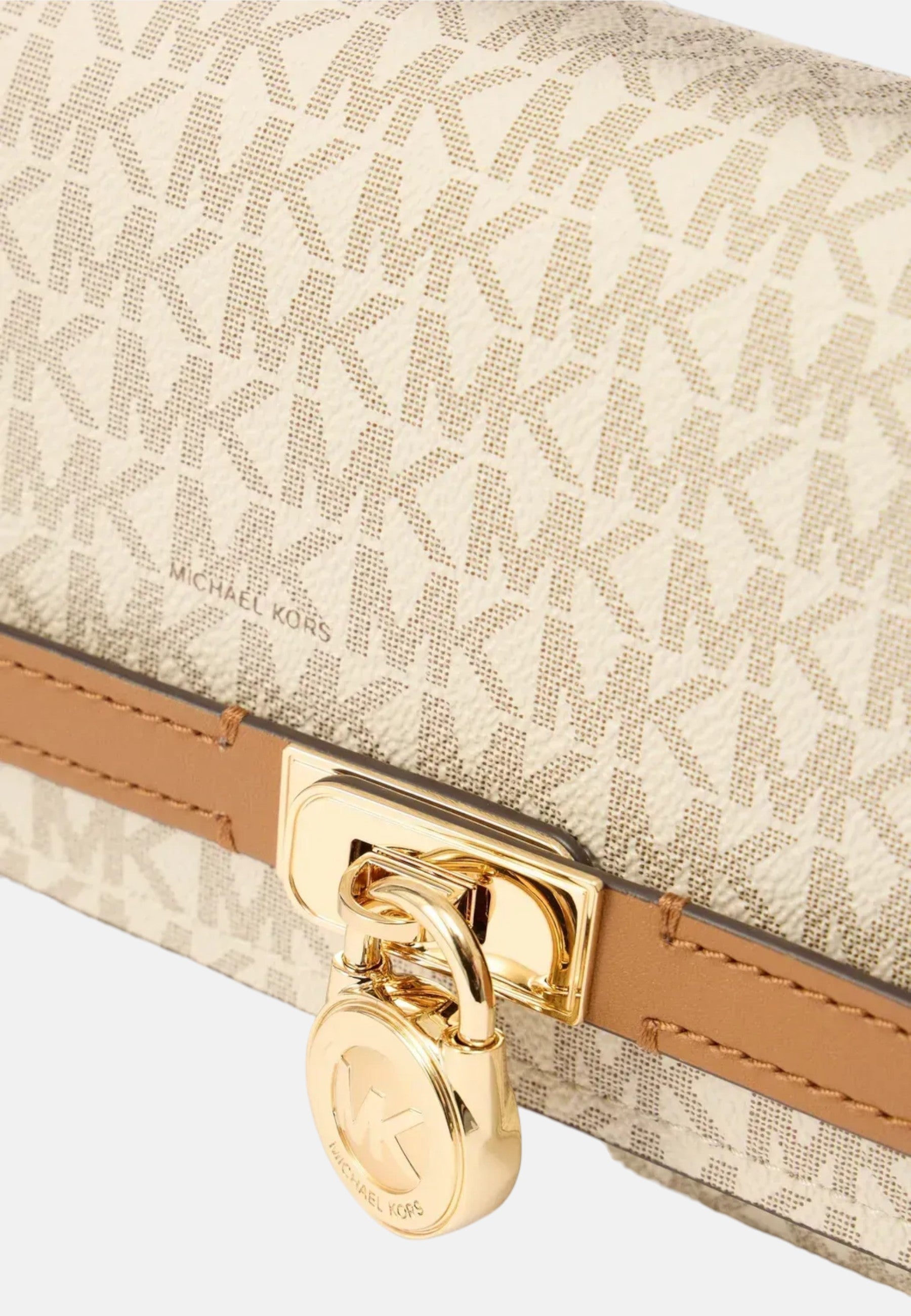Clutch Donna con stampa logo Michael Kors Vanilla/acrn