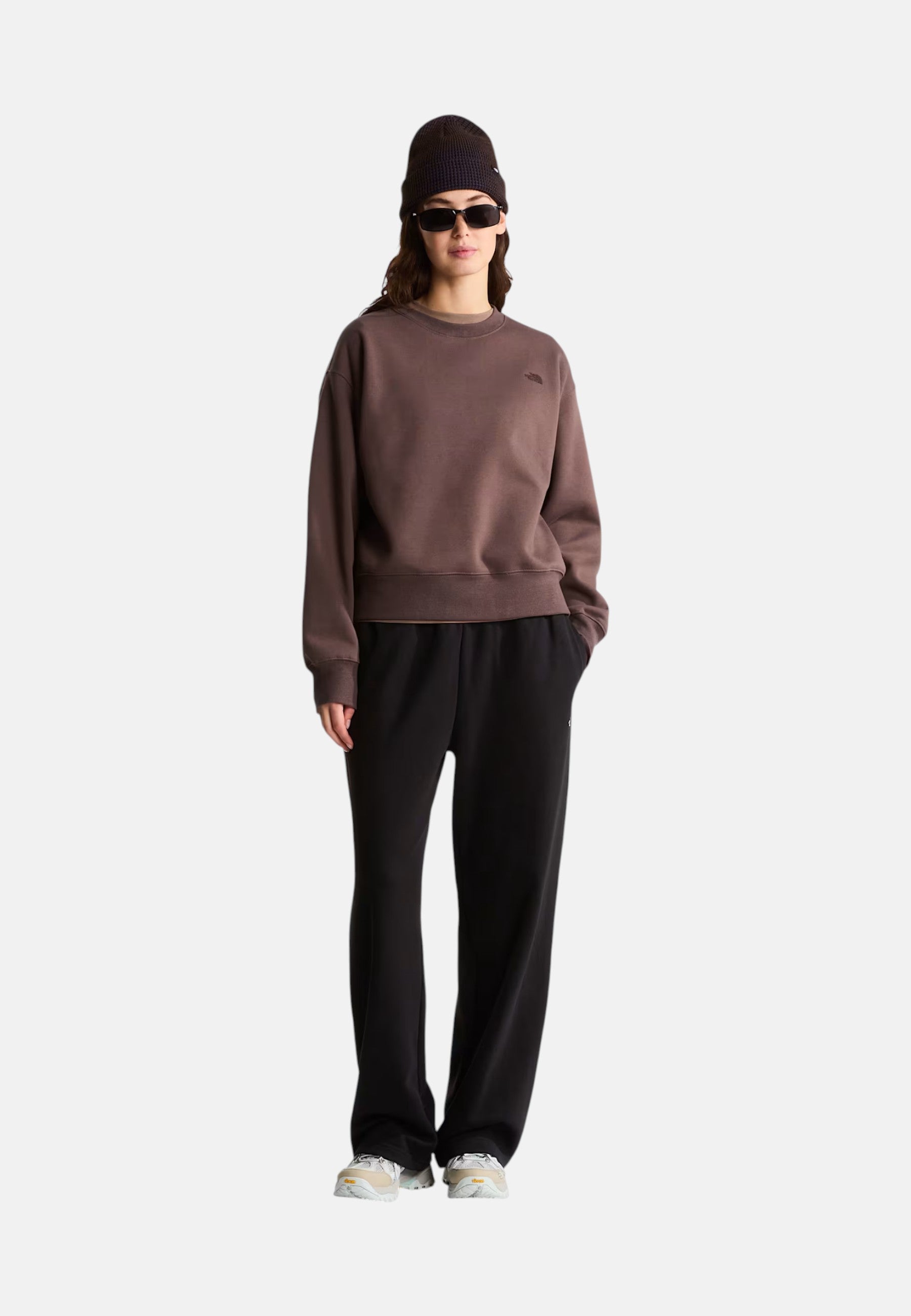 Felpa The North Face oversize Essential Simple Dome Boxy da donna Smokey Brown