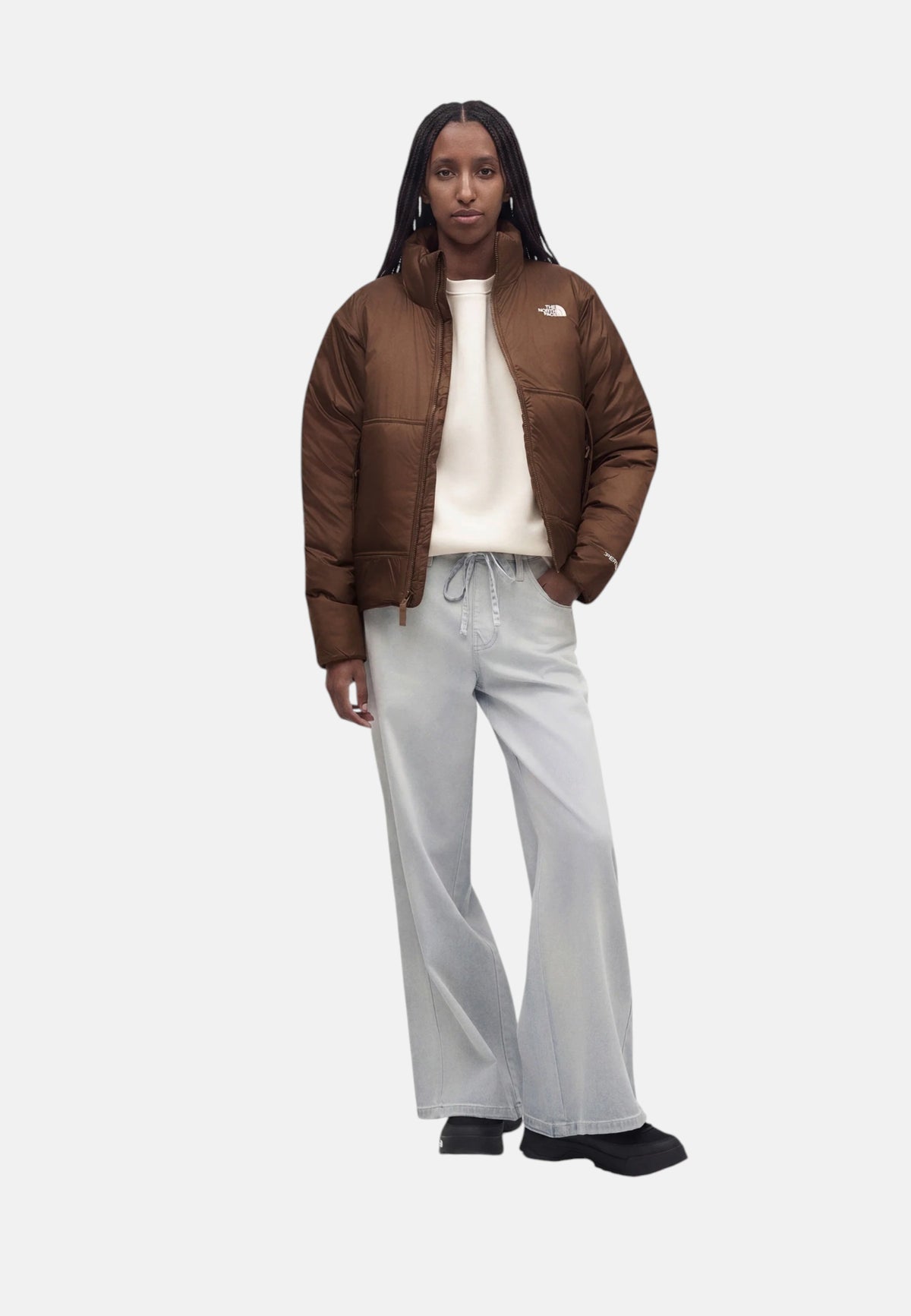 Piumino Donna in Tessuto Tecnico Donna The North Face Smokey Brown