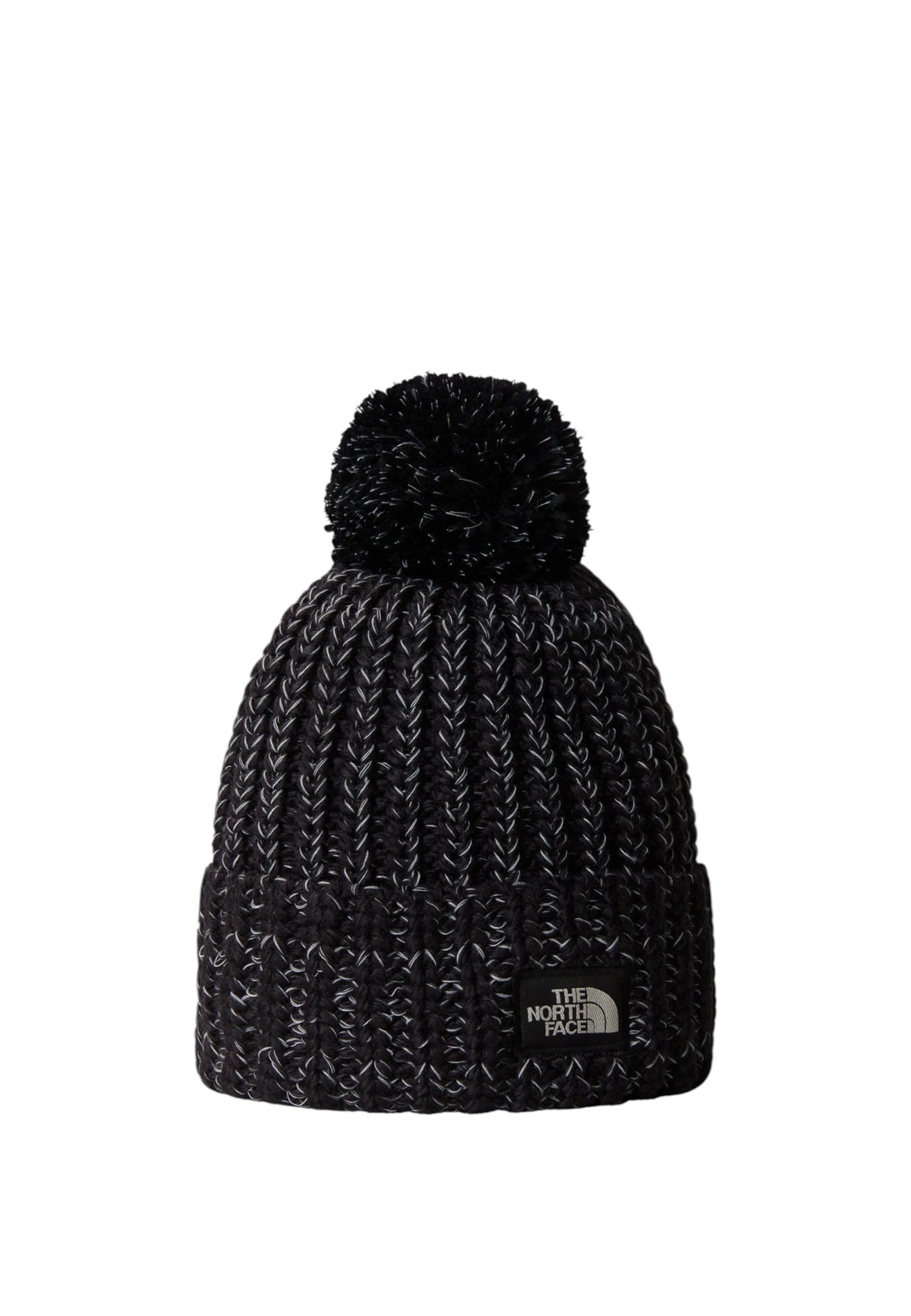 Berretto Uomo con pompon e riquadro con logo TNF. Black