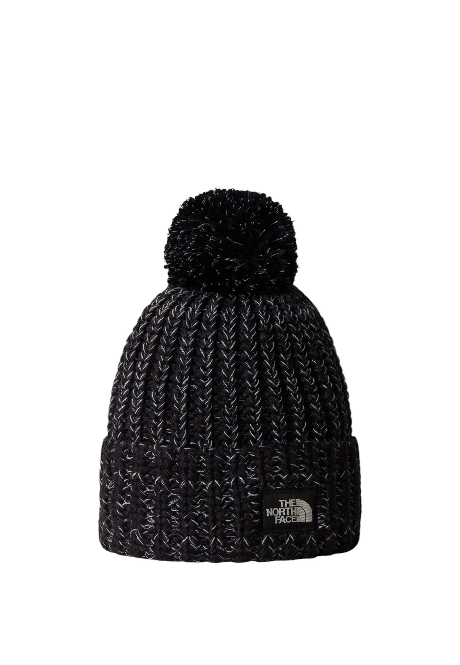 Berretto Uomo con pompon e riquadro con logo TNF. Black