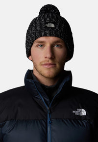 Berretto Uomo con pompon e riquadro con logo TNF. Black