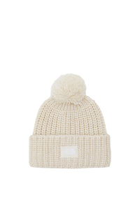 Berretto Uomo con pompon e riquadro con logo TNF. White