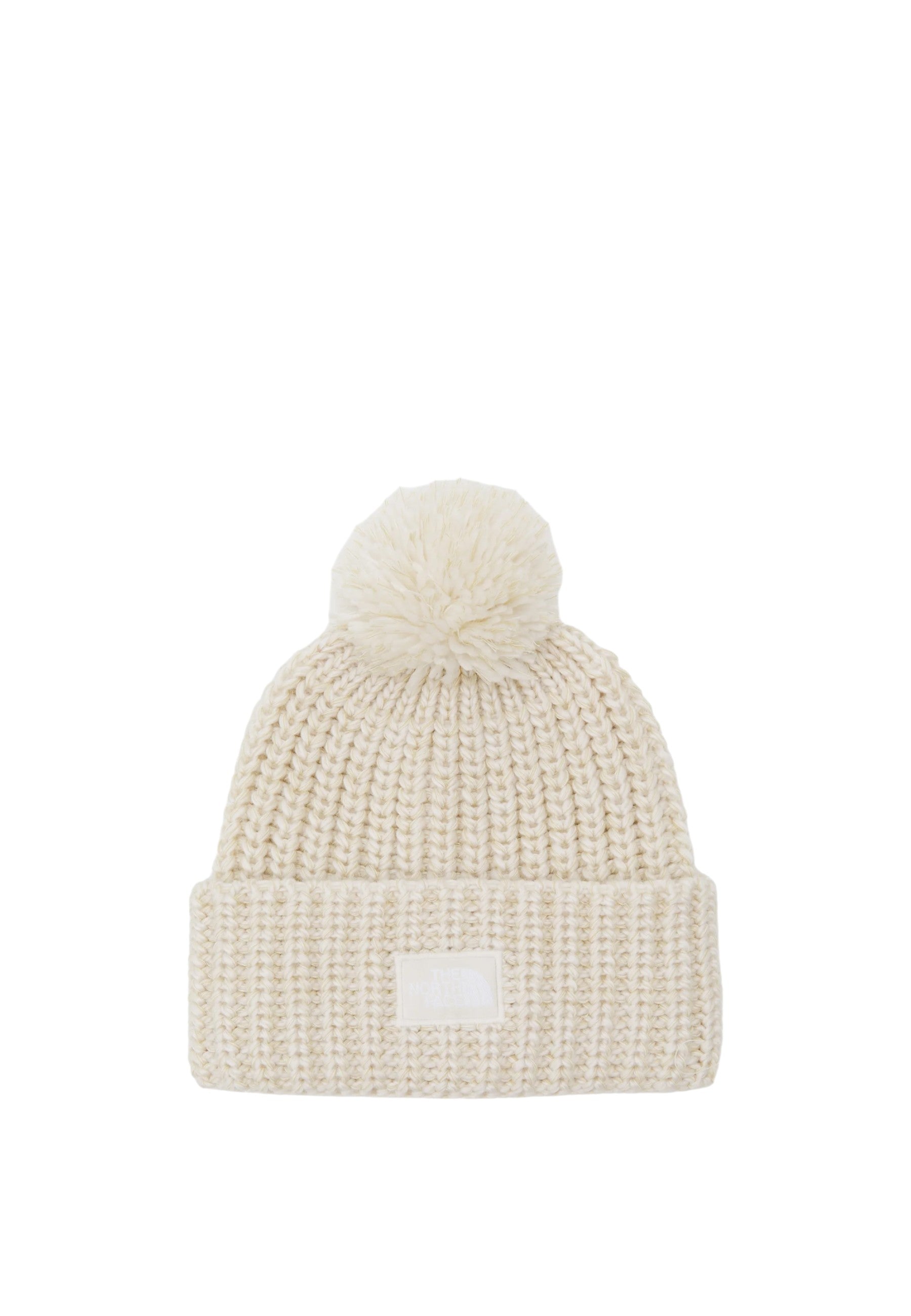 Berretto Uomo con pompon e riquadro con logo TNF. White