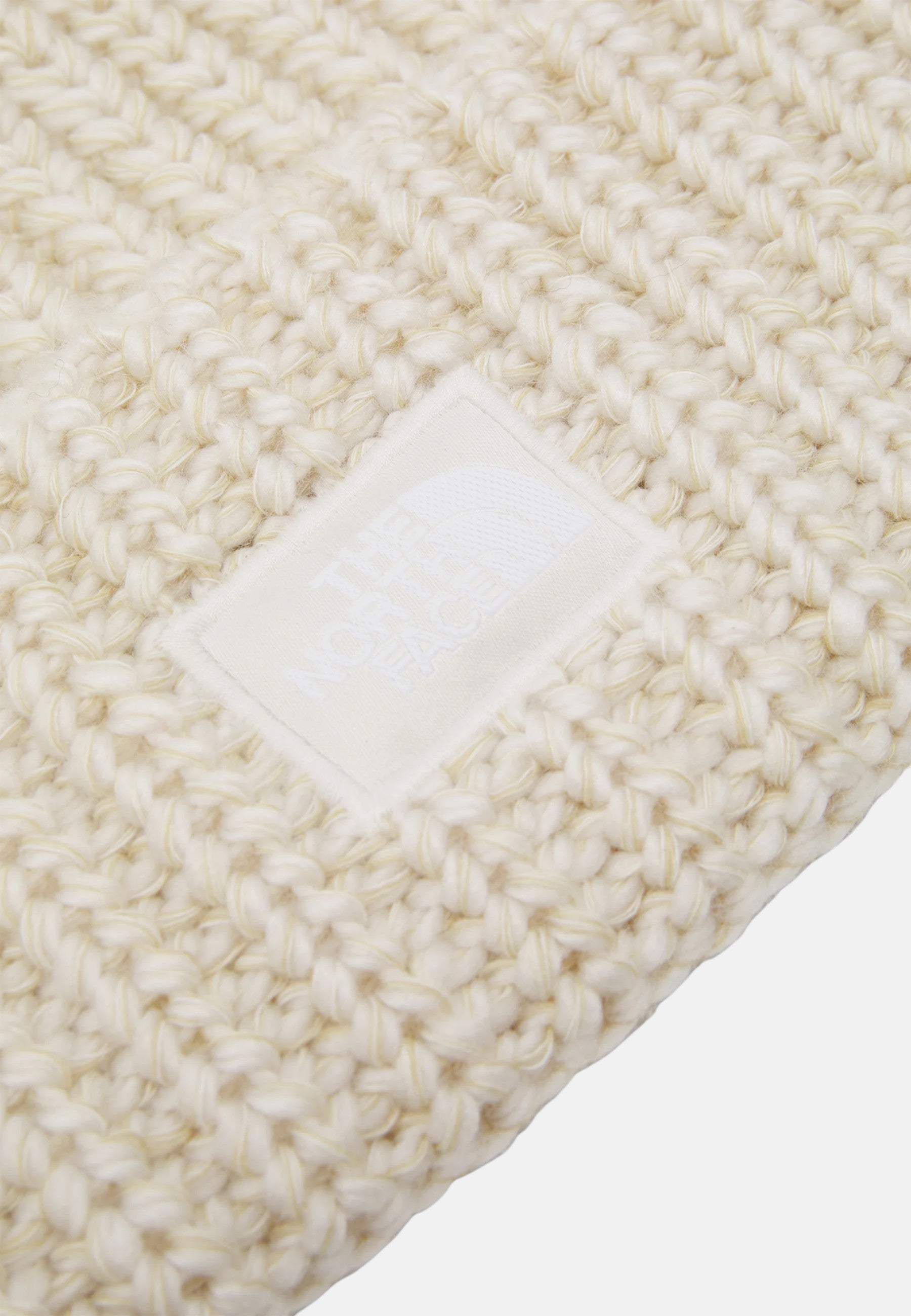 Berretto Uomo con pompon e riquadro con logo TNF. White